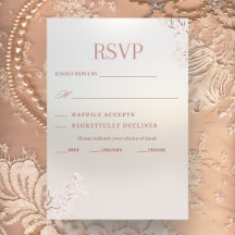 Vintage Elegant Pärlromantik Bröllop RSVP-kort