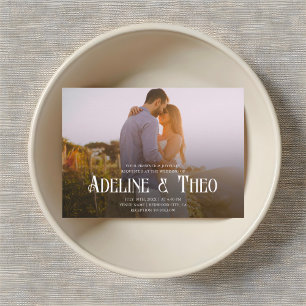 Vintage Elegant Photo Bröllop Inbjudningar