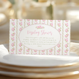 Vintage Elegant Pink Rose Display Shower Tilläggskort