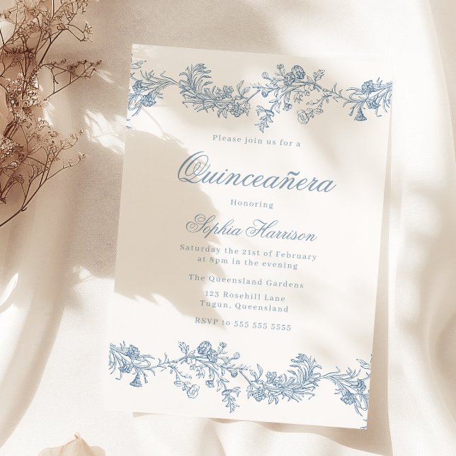 Vintage Elegant Quinceanera 15:e Party Inbjudningar (Skapare uppladdad)