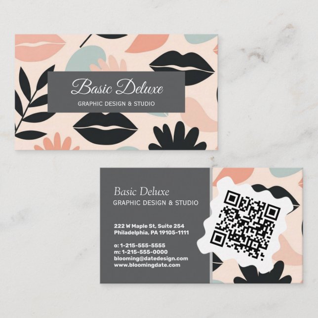 Vintage Elegant Retro – Modern  Business Card Visitkort (Fram/baksida)