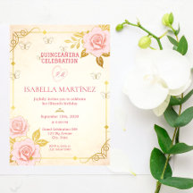 Vintage Elegant Rosa Guld Quinceanera Födelsedag