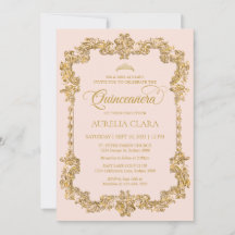 Vintage Elegant  Rosa Guld Tiara Quinceanera