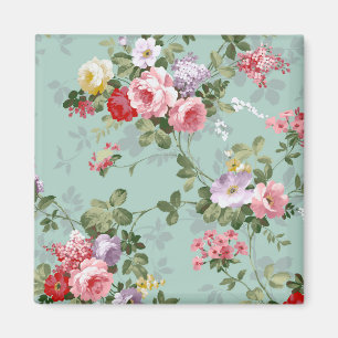 Vintage Elegant Rosa Röd ros Mönster Magnet