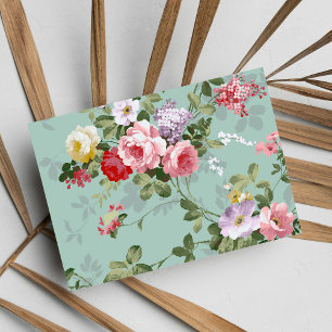 Vintage Elegant Rosa Röd ros Mönster Vykort