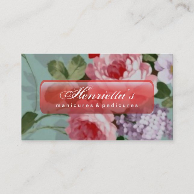 Vintage Elegant Rosa Röd ros Visitkort (Framsida)