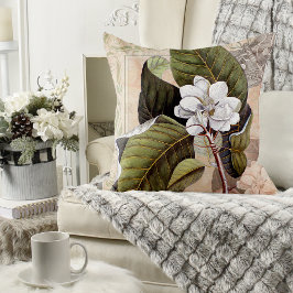 Vintage Elegant Södra Magnolia-Chicen Kudde