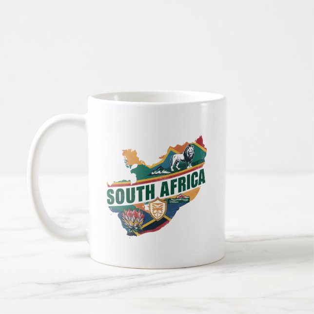 Vintage Elegant South Afrika Travel Souvenir Kaffemugg (Vänster)