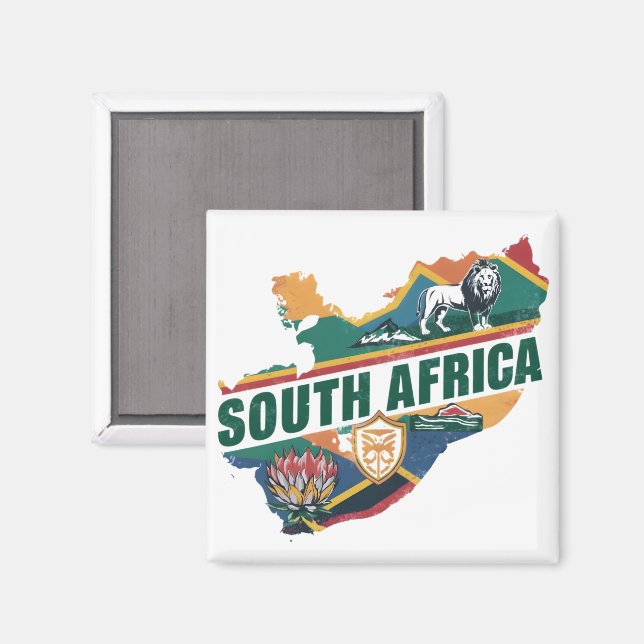 Vintage Elegant South Afrika Travel Souvenir Magnet (Front/Back)
