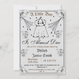 Vintage Elegant Spooky, Halloween Baby Shower Inbjudningar