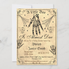 Vintage Elegant Spooky, Halloween Baby Shower Inbjudningar