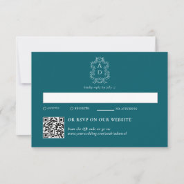 Vintage Elegant Tale Blue | Traditional & QR Code OSA Kort