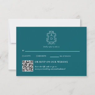 Vintage Elegant Tale Blue Traditionell & QR-kod OSA Kort