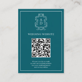 Vintage Elegant Tale Blue With Border Wedding Tilläggskort