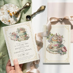 Vintage Elegant Tea Party Möhippa Inbjudningar<br><div class="desc">Vintage Elegant Tea Party Inbjudningskort för möhippan transporterar gästerna till en tidlös elegans med Vintagen Elegant Tea Party Inbjudningskort för möhippan. Den här inbjudan är försedd med delikata motiv för blommigten och ornattypografi och skapar förutsättningar för en sofistikerad historia. Den är uppgjord med uppmärksamhet på detaljer, den vintage charmen fångar...</div>