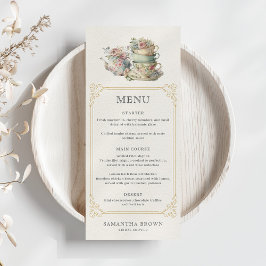 Vintage Elegant Tea Party Möhippa Meny