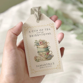 Vintage Elegant Tea Party Möhippa Presentetikett