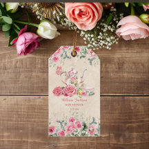 Vintage Elegant Tekopps Bröllopsdusch-inbjudan