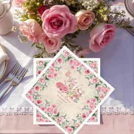 Vintage Elegant Tekoppsfest Bröllopsdusch-inbjudan Pappersservett