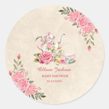 Vintage Elegant Tekoppsfest Bröllopsdusch-inbjudan