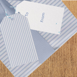 Vintage Elegant Urblekna Blå Ränder Allt Tillfälle Presentetikett