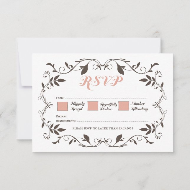 Vintage Elegant Victorian Flourish Bröllop OSA (Framsida)