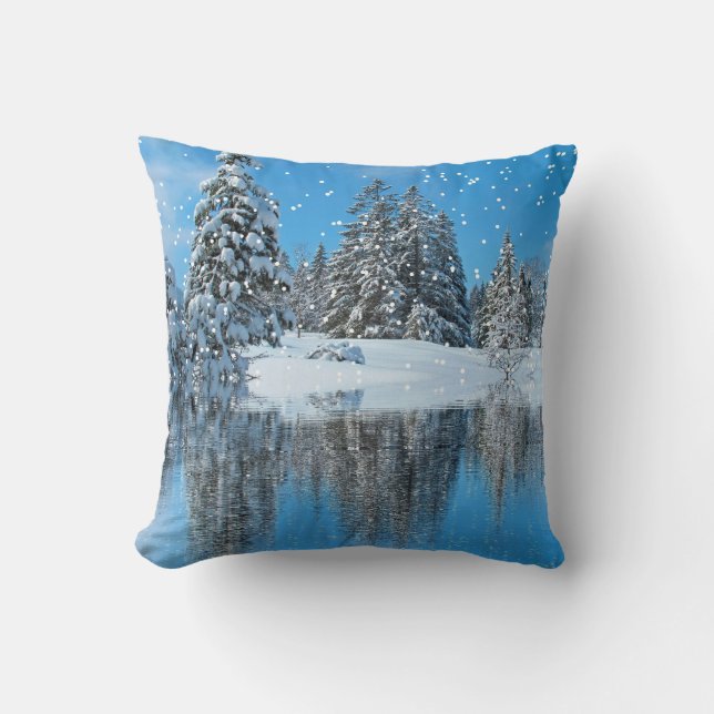 Vintage Elegant Vinter Värld Dekorativ Kudde (Framsida)