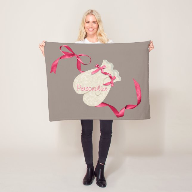 Vintage elegant vinterullribbon snöre fleecefilt (På plats)