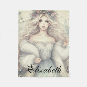 Vintage Elegant Winter Princess Fairytale Fleecefilt
