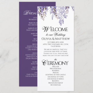 Vintage Eleganta Blommor Regency Bröllopsprogram Program