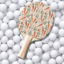 Vintage Eleganta Morötter med Blommor och Små Ägg Pingisracket