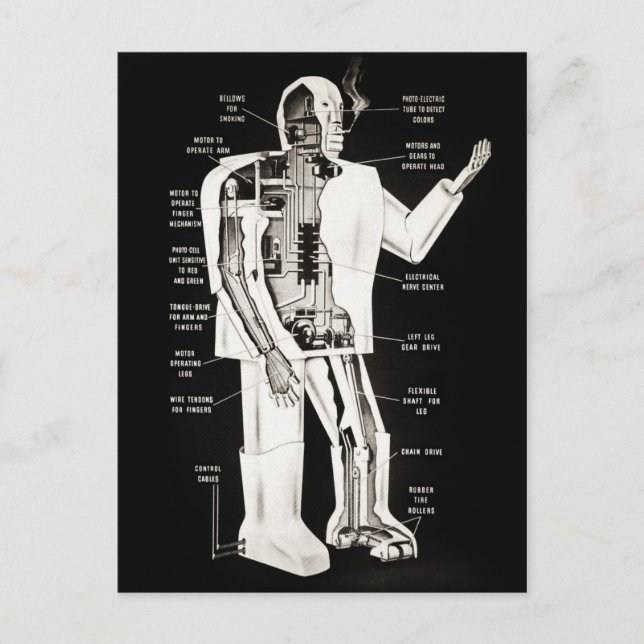 Vintage Elektro Robot-vykort Vykort (Framsida)