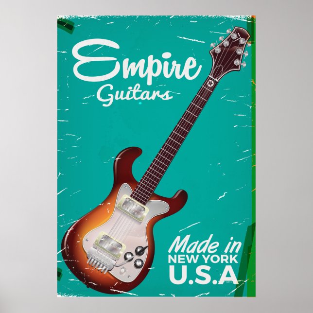 Vintage elektronisk gitarrreklam poster (Framsidan)