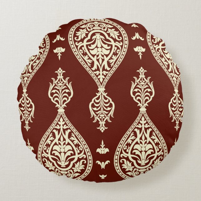 Vintage elements on a dark background rund kudde (Framsidan)