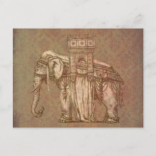 Vintage Elephant Bastille Vykort