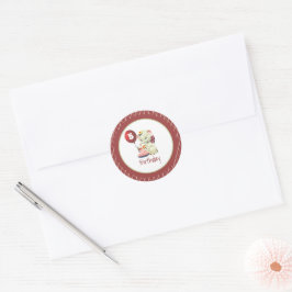 Vintage Elephant Birthday Classic Round Sticker Runt Klistermärke