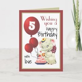 Vintage Elephant Birthday Greeting Card Inbjudan