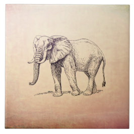 Vintage Elephant Kakelplatta