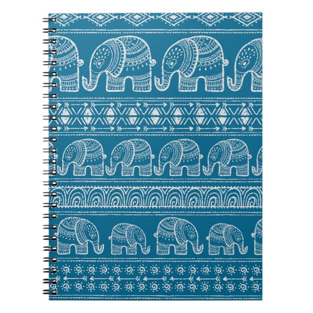 Vintage Elephant Ram Illustration Anteckningsbok (Framsidan)