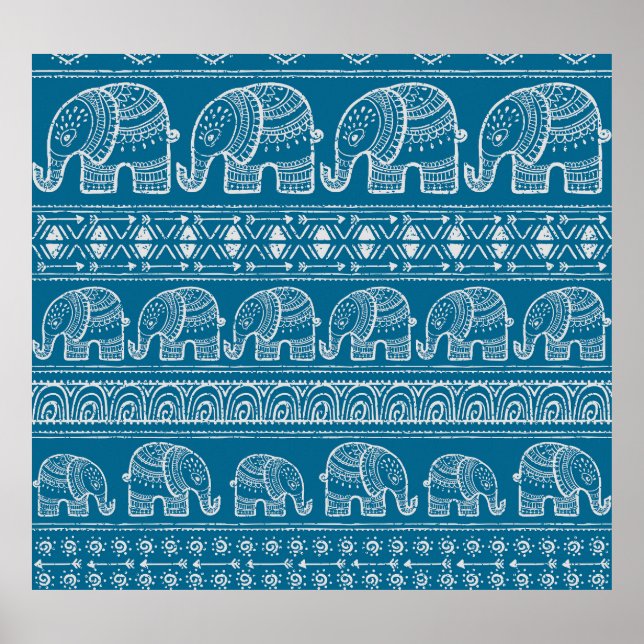 Vintage Elephant Ram Illustration Poster (Framsidan)