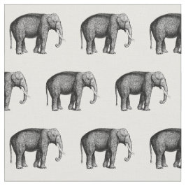 Vintage Elephant Teckning Tyg