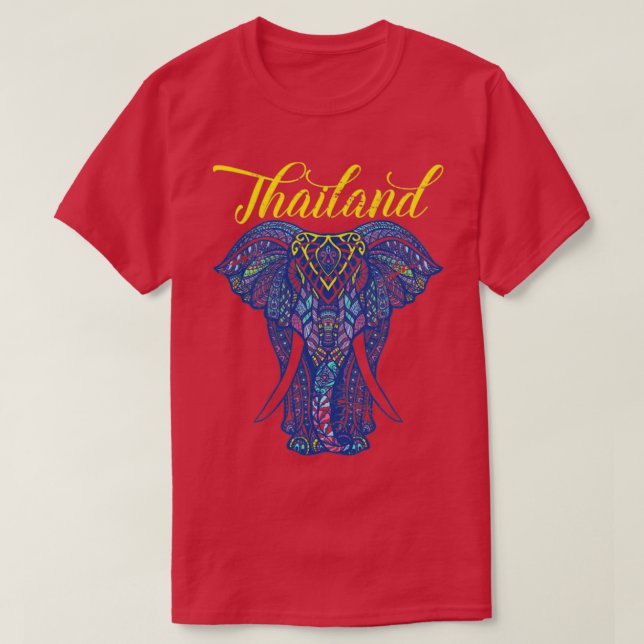 Vintage Elephant Thailand T Shirt (Design framsida)