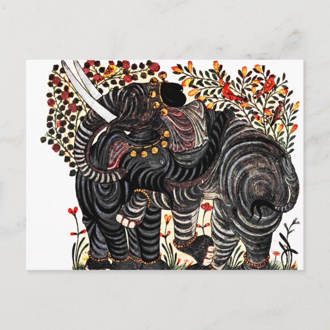 Vintage Elephant Vykort (Framsida)