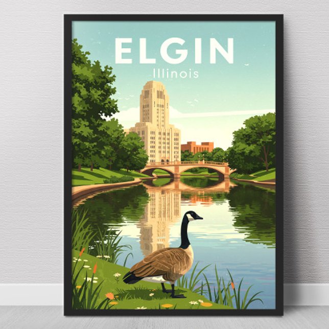 Vintage Elgin Illinois Poster (Skapare uppladdad)