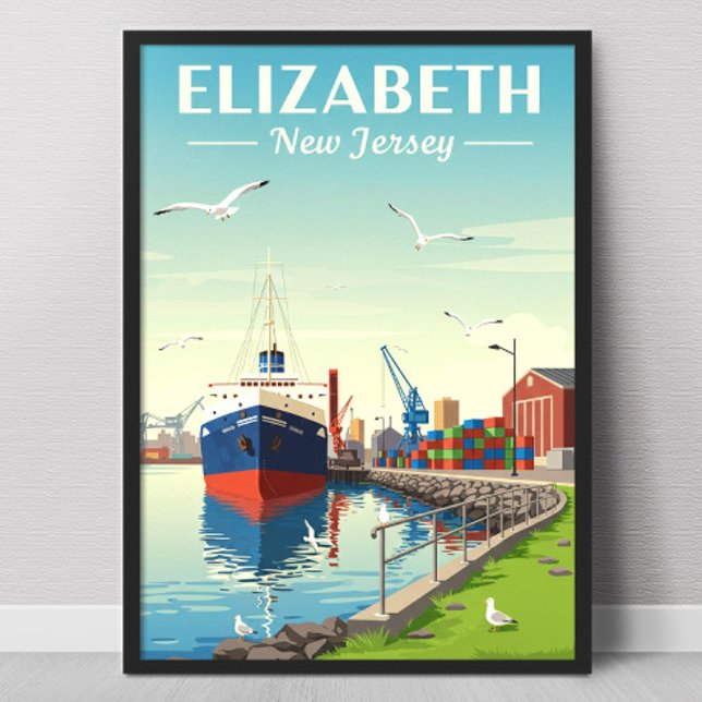 Vintage Elizabeth New Jersey Poster (Skapare uppladdad)
