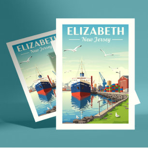 Vintage Elizabeth New jersey Vykort