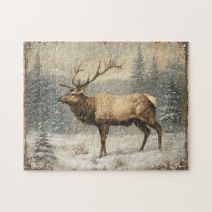 Vintage Elk Scenia Rustic Pussel