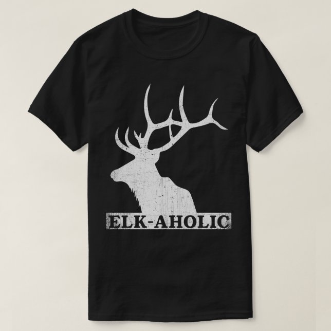 Vintage ElkaholFunny Elk Hunter Elkaholk Distr T Shirt (Design framsida)