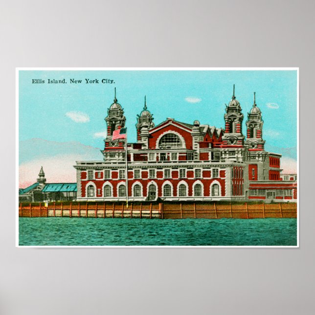Vintage Ellis Island, New York City Poster (Framsidan)