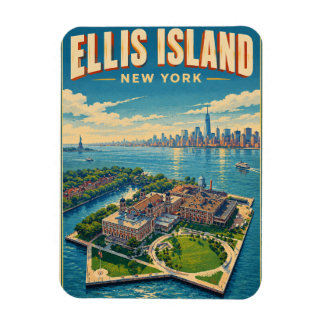 Vintage Ellis Island New York Resorpresenter Magnet
